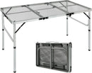 RedSwing Portable Grill Table for Outside, Aluminum Folding Grill Stand Table for Outdoor Camping Picnic BBQ, Lightweight Adjustable Height, (48"x24"x15"/28" Sliver) by GreenHaven Gardens