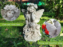 MeritMode 12.8" Fairy Garden Outdoor Guardian Angel Statue - Waterproof Resin with Flower Base, Unique for Patio, Balcony & Yard Decor by GreenHaven Gardens