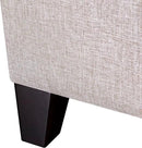Adeco 18 Inch High Cube Ottoman Storage, Linen Chair Foot Stools, Upholstered Vanity Stool with Hinged Lid, Solid Wood Legs (Beige Grey) by CozyNest Decor