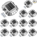VOLISUN Solar Deck Lights Driveway Dock Lights, 12-Pack Led IP67 Waterproof Outdoor Warning Step Lights for Driveway Sidewalk Garden Pathway Yard(White) by CozyNest Decor