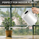 1.5 Liter Watering Can for Indoor Plants, House Plants, Flower Watering, Outdoor Plants - Small Metal Watering Can with Long Spout (White) by GreenHaven Gardens