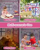 Kids Play Tent, Toddler Tent for Kid Indoor & Outdoor, 48.5"x39.4"x48.5" Playhouse Tent Dessert Theme with Complete Toys Set, 3 Window, Lights and 5 Balloons by TinyTreasures Baby Boutique