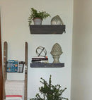 Joel's Antiques - 18 Inch Wooden Floating Shelves for Wall - 18x8x2 in - Made of Natural Wood - Short Heavy Duty Rustic Wall Shelves for Bedroom - Perfect for Living Room, Kitchen - Grey