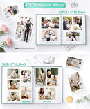Popotop Photo Album Self Adhesive Scrapbook Album for 4x6 5x7 8x10 Pictures DIY Photo Book as Scrapbooking Supplies Kits, Birthday Gifts for Women Mom Wedding Baby Family Travel by TinyTreasures Baby Boutique