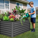 Galvanized Raised Garden Bed Outdoor, 2 Pcs 6x3x2FT Outdoor Large Planter Raised Beds Open Base with Safety Edge and Glove for Vegetables Flowers Ground Planter, Dark Gray by CozyNest Decor