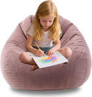 ENBAOHUI 3FT Memory Foam Bean Bag Chairs for Teens or Kids with Filling Bean Bag Sofa with Handle Super Soft Washable Corduroy Fabric Lazy Sofa 3 Foot Dusty Pink by TinyTreasures Baby Boutique