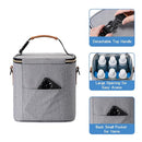 Breastmilk Cooler Bag with Ice Pack Fits 6 Baby Bottles Up to 9 Ounce, Baby Bottle Bag with Shoulder Strap for Nursing Mom Daycare, Grey by TinyTreasures Baby Boutique