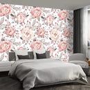 Pink Floral Wall murals Peel and Stick Flowers Wallpaper for Bedroom Living Room - 58"x86" by CozyNest Decor