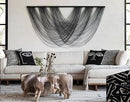 Flber Macrame Wall Hanging Black 59.00" W x 31.00" L Boho Wall Decor Large Boho Yarn Tapestry Living Room Bedroom Home Wall Décor by CozyNest Decor