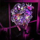 Lulu Home Halloween Front Door Wreath, Purple LED Lighted Witch Hat Wreath, Battery Operated, NOT PRELIT by CozyNest Decor