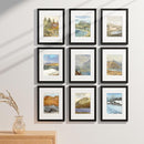 Vittanly 9x12 Picture Frames Set of 9, Shatter Resistant Plexiglass, Display 6x8 Pictures with Mat or 9x12 without Mat, Photo Frames for Wall or Tabletop, Engineered Wood, Black by CozyNest Decor