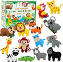 CiyvoLyeen Safari Jungle Animals Sewing Craft Kit DIY Kids Craft and Sew Set for 7 8 9 10 11 12Girls and Boys Educational Beginners Sewing Stuffed Animal Felt Plush Ornaments Set of 14 by TinyTreasures Baby Boutique