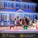 Icicle Lights for Outside, 33FT 400 LED Christmas Lights Outdoor with Waterproof 8 Modes, Plug in Connectable String Twinkle Light for Indoor Home Roof Window Garden Wedding Decorations, Blue White by GreenHaven Gardens