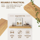Rustic Elm Wood Floating Shelves for Wall Round Edge, 36"W x 9.2"D x 1.37"H, Set of 2 with Invisible Bracket, Wall Mounted Storage Shelves for Living Room Bedroom Kitchen Bathroom Decor, Natural by TinyTreasures Baby Boutique