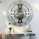 The Gears Clock Real Moving Gear Wall Clock England Line (Silver Grey, 24 inches (60 cm)) by CozyNest Decor