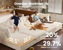 Oversized Modular Sofa, Extra Deep Cloud Corduroy Sectional Couch with Ottoman Chaise, Fluffy Chenille 3 Seater Sofa for Living Room, Villa (Basic 3 Seater, Corduroy White) by CozyNest Decor