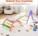 Pikler Triangle Set 7in1 Toddler Climbing Toys Indoor Foldable Baby Climbing Toys Wooden Montessori Climbing Set with Arch, Ramp, Ladder for 1-3 Years, Jungle Gym for Kids by TinyTreasures Baby Boutique