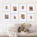 Camden Reed Arcadia 8 Piece Oversized Gallery Wall Frame, 16x20 and 16x16 Inch Matted Frames for Featuring 8x10 and 5x7 Inch Photographs or Art Prints, Natural Finish by CozyNest Decor