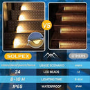 SOLPEX Solar Step Lights for Outside, 24 LEDs Solar Stair Lights Outdoor Waterproof Decor for Porch, Front Door, Stair, Step, Deck, Fence, Balcony, Patio, Wall, Yard, Garden(6 Pack, Warm White) by GreenHaven Gardens