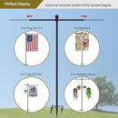 10FT Flag Pole Stand for Garden – Adjustable Outdoor Flagpole with 5-Prong Base, Freestanding Aluminum Banner Holder for 3x5ft & 28"x40" Flags – Wind-Resistant & Lightweight – Black by GreenHaven Gardens