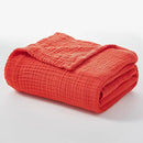 EMME Cotton Throw Blanket - 100% Muslin Soft, Breathable Gauze - All Season, Lightweight - Pre-Washed - Orange Rust, 50"x70"