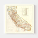 Vintage Map of California 1876