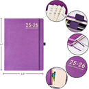 Planner 2025-2026 - JUL 2025 - JUN 2026, Academic Planners 2025-2026, Weekly and Monthly planner, 8.5" x 11", Leather Cover Planners with Thick Paper, Back Pocket with Notes Pages, Purple by TinyTreasures Baby Boutique