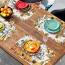 Fall Cross Pumpkin Placemats Set of 4 Autumn Thanksgiving Harvest Sunflower Maple Leaf Orange Linen Table Mats Seasonal Farmhouse Decorative Place Mat for Party Kitchen Dining Decor by CozyNest Decor