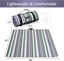 HX&OD Outdoor Picnic Blanket Extra Large, 80''*60'' Waterproof Picnic Mat with Stakes Foldable Camping Blanket Portable with Carry Strap for Beach Mat (Green& White, 80''*60'') by TinyTreasures Baby Boutique
