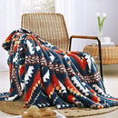 CASAAGUSTO Boho Sherpa Blanket, Aztec Twin Blanket, Ultra Soft, Warm, Cozy, Plush, Thick Fleece Western Blanket for Couch, Bed, Sofa (Navy Blue 60 * 80 Inch) by CozyNest Decor