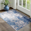 Washable Area Rugs 3'x5' Non-Slip Modern Abstract Soft for Living Room Entryway Bedroom Nursery, Print Pattern, Blue Grey Navy Gray by TinyTreasures Baby Boutique