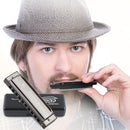 SWAN Blues Harmonica C Key for Kids& Adults, 10 Hole 20 Tone Diatonic Harmonica Key of C Blues Harp for Beginners& Students, Mouth Organ in Stainless Steel Gunmetal Black, SW1020-7C by TinyTreasures Baby Boutique