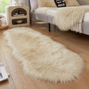 AMTOVO Faux Sheepskin Rug, Beige Ultra Soft Fluffy Shag Area Rug, 2 x 6 ft Faux Fur Rug for Bedroom Sofa Throw Cushion Room Decor, Sheepskin by CozyNest Decor