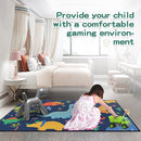 Cute Cartoon Dinosaur Rug for Boys Bedroom 59"x39" Bedroom Playroom Decor for Kids Lovely Dinosaur Animal Pattern Carpet Blue Rug Non-Slip Washable by TinyTreasures Baby Boutique