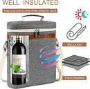 3 Bottle Insulated Wine Tote Carrier Bag, Portable Travel Padded Wine Cooler - Corkscrew Opener, Handle and Adjustable Shoulder Strap, Wine Lover Travel Picnic Party Wedding Wine Tote Grey by TinyTreasures Baby Boutique