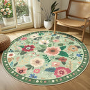 Floral 6ft Area Rug Machine Washable Soft Print Boho Carpet Non Slip Doormat Low Pile Flower Area Rugs for Living Room Bedroom Nursery Kitchen Dining Room Indoor-Light Green by TinyTreasures Baby Boutique