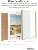 HesenDot Natural OAK Wood Lake Michigan Framed Wall Art,12x16in Natural Scenery Canvas Wall Print,Classic Urban City Landmark Wall Decor for Living Room,Bedroom,Office Gallery Gifts Set of 1 by CozyNest Decor