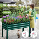KING BIRD Large Raised Garden Bed with Legs Galvanized Elevated Planter Box 48×24×30 in for Backyard, Patio, Balcony, 400lb Capacity, Green by GreenHaven Gardens