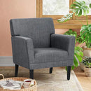 COLAMY Modern Accent Chair for Living Room, Upholstered Fabric Accent Armchair with Back, Soft Single Sofa Chair with Arms for Bedroom/Office/Reception Room, Dark Grey by CozyNest Decor