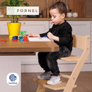 FORNEL Scandinavian Wooden High Chair | The Adjustable Grow-with-Me Chair, A Smart Alternative to Stokke | Perfect for Modern, Minimalist Kitchens (Natural & White) by TinyTreasures Baby Boutique