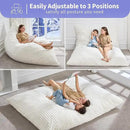 Hobestluk 3 in 1 Bean Bag Chair Giant Bean Bag Chairs Convertible Bean Bag Floor Cushion with Machine Washable Cover, Beanbag Chairs for Adult (White) by CozyNest Decor