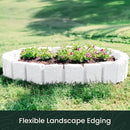 Beuta Landscape Edging | Garden Edging Border | Faux Stone Block XL for Lawn Edging, Flower Beds & Yard Edging – 10 Pack | Each Section Has 6 Blocks 48" L x 4" W x 9.5" H | 30 Spikes | Limewash by GreenHaven Gardens