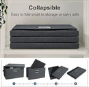 Medium 15" 21 Quart Collapsible Stackable Storage Bins with Lids, 5 Packs Dark Gray Foldable Fabric Closet Storage Boxes with Lids, Lidded Heavy-duty Linen Baskets(15x11x8)