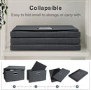 Medium 15" 21 Quart Collapsible Stackable Storage Bins with Lids, 5 Packs Dark Gray Foldable Fabric Closet Storage Boxes with Lids, Lidded Heavy-duty Linen Baskets(15x11x8) by TinyTreasures Baby Boutique