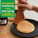 Riveira's 9-Piece Dark Brown Kitchen Essentials Wooden Cooking Utensils Set - Complete Kitchen Utensils Set for Gourmet Results