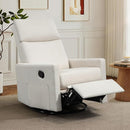 Swivel Rocker Recliner Chair, Upholstered Fabric Nursery Rocking Glider Chair with Adjustable Backrest and Footrest, Lay Flat Recliner Single Lazy Sofa for Living Room(Beige) by TinyTreasures Baby Boutique
