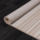 Stripe Outdoor Rug 10x14 Washable Outside Carpet for Indoor Patio Porch Waterproof Easy Cleaning Non Shedding Area Rugs Beige 10 x 14 by CozyNest Decor