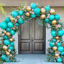 RUBFAC 129pcs Teal Blue Balloons Different Sizes 18 12 10 5 Inch Latex Turquoise Teal Balloon Garland Arch for Party Decoration Birthday Wedding Engagements Anniversary Baby Shower Party Supplies by TinyTreasures Baby Boutique