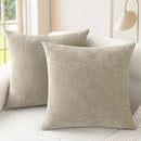 CaliTime Throw Pillow Covers Decorative 24 X 24 Inches Pack of 2 Cozy Chenille Cushion Cases for Couch Sofa Bed Living Room Home Light Taupe by CozyNest Decor