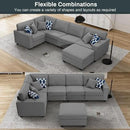 L Lengend Vansen Modular Sectional Sofa U Shaped Couch with Ottoman Modern Reversible Corner Sectional Couch for Living Room (Dark Grey, U Shaped Sofa-1) by CozyNest Decor